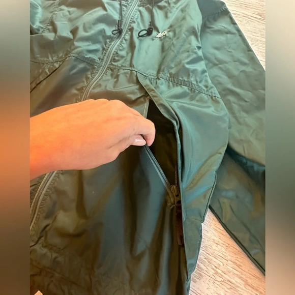 REI Nylon Windbreaker Full Zip Up Hooded Lightweight Jacket Green Unisex Small - Picture 6 of 14